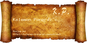 Kelemen Pongrác névjegykártya